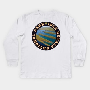 Isle Royale National Park circle Kids Long Sleeve T-Shirt